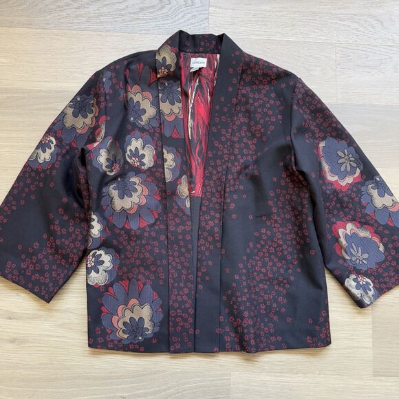Chico's Jackets & Blazers - Chicos Jacket Women XL Floral Kimono Style Open Topper Lined